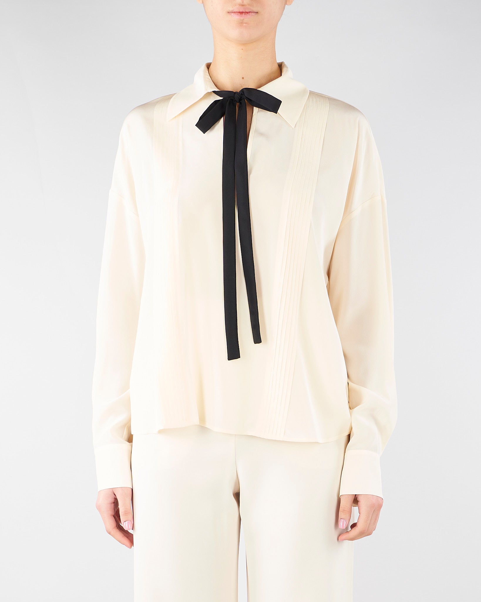 Blusa Burro in seta con cravattino MSTCOLONO 48 MAX MARA STUDIO 