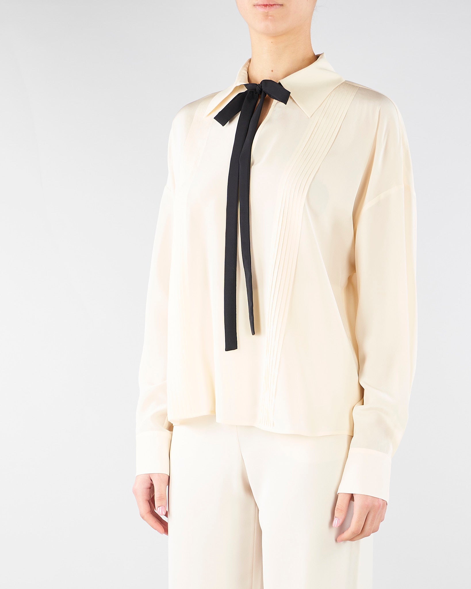 Blusa Burro in seta con cravattino MSTCOLONO 48 MAX MARA STUDIO 