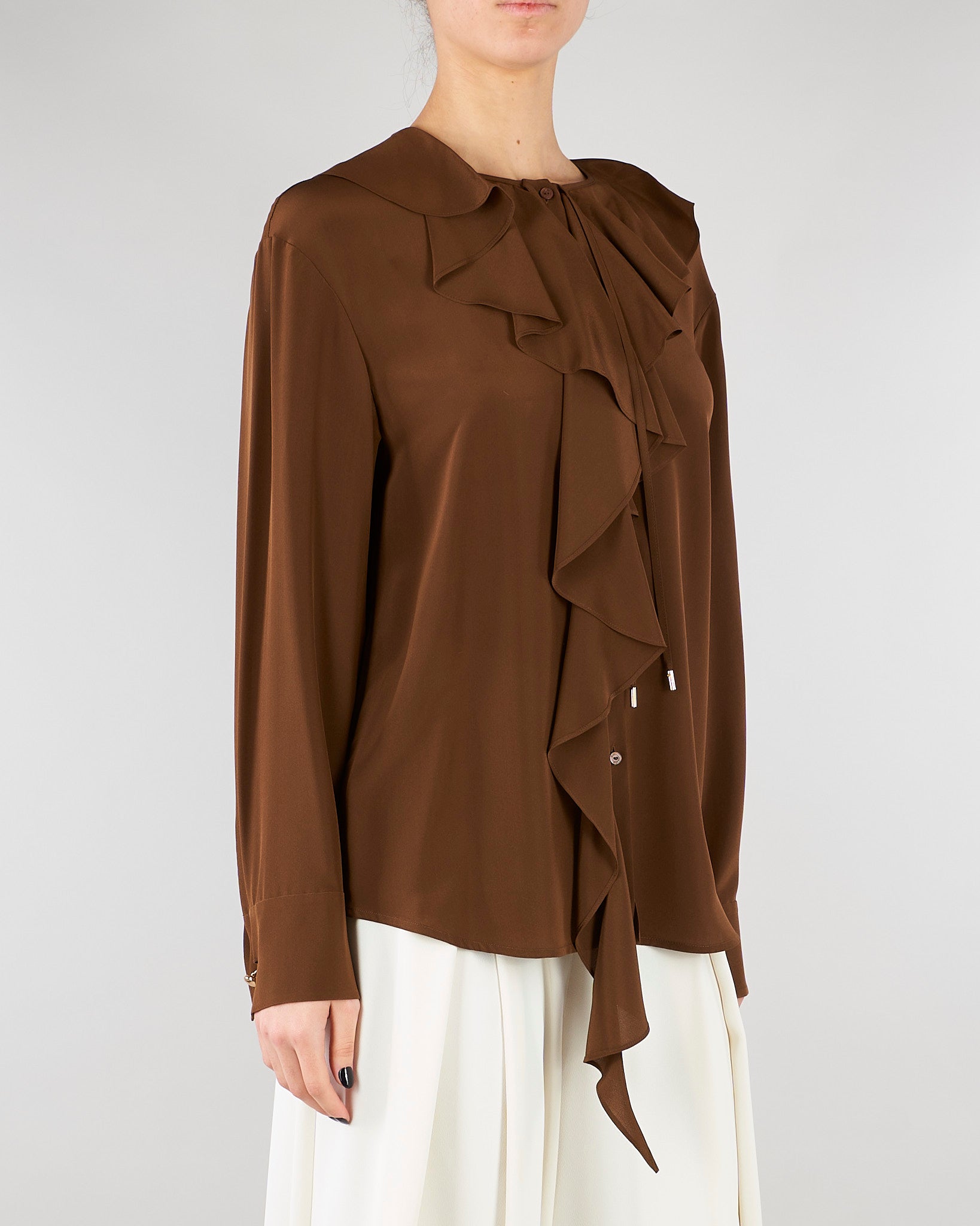 Blusa Terra in seta con volant MSTEPICA 49 MAX MARA STUDIO 