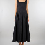 Abito Nero in popeline con gonna ampia MSTFELTRE 4 MAX MARA STUDIO 