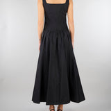Abito Nero in popeline con gonna ampia MSTFELTRE 4 MAX MARA STUDIO 