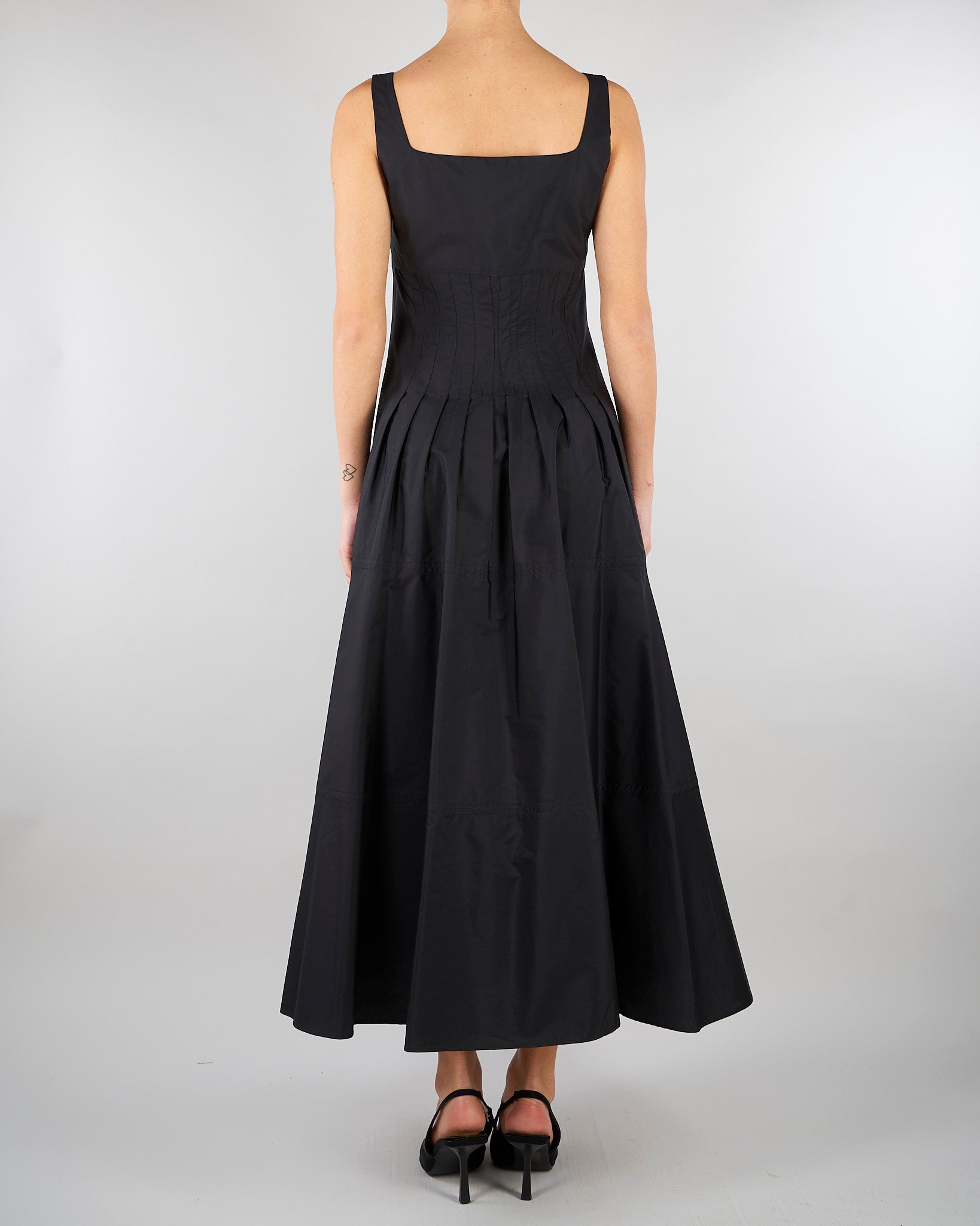 Abito Nero in popeline con gonna ampia MSTFELTRE 4 MAX MARA STUDIO 