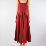 Abito Rosso in popeline con gonna ampia MSTFELTRE 74 MAX MARA STUDIO 