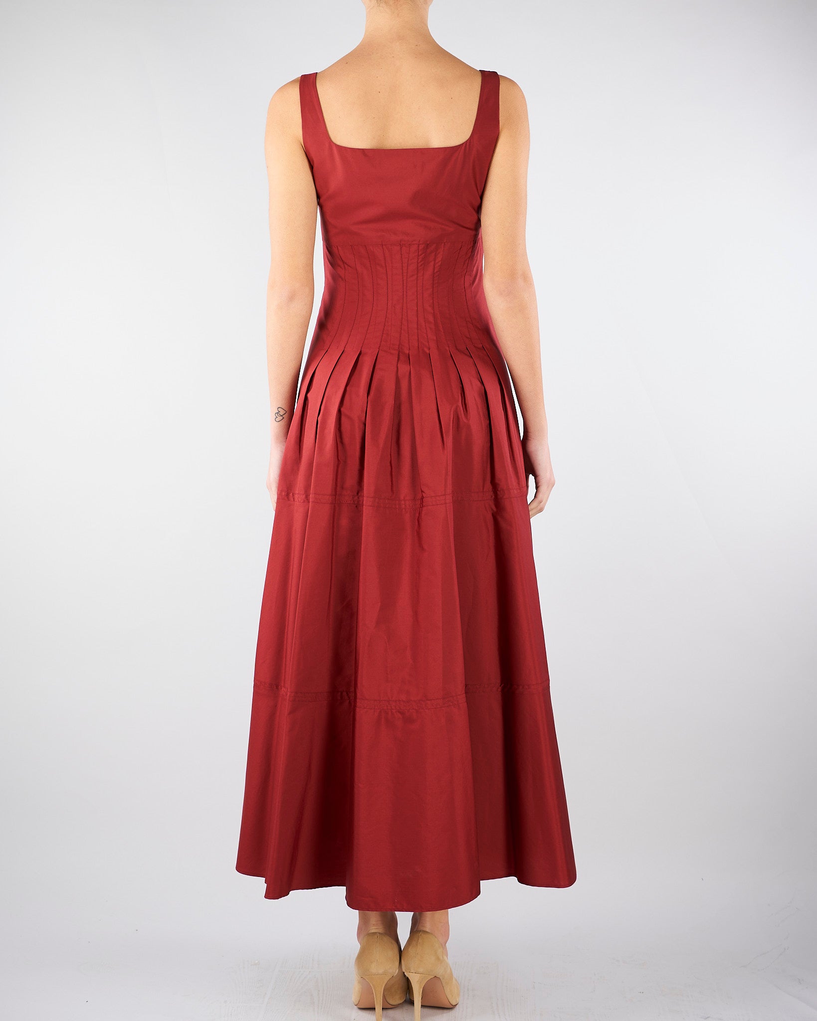 Abito Rosso in popeline con gonna ampia MSTFELTRE 74 MAX MARA STUDIO 