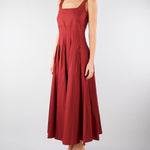 Abito Rosso in popeline con gonna ampia MSTFELTRE 74 MAX MARA STUDIO 