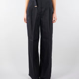 Pantalone Nero in tela di lino MSTMATERIA 35 MAX MARA STUDIO 