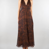 Abito Marrone in chiffon di seta stampato MSTSALICE 2 MAX MARA STUDIO 