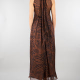 Abito Marrone in chiffon di seta stampato MSTSALICE 2 MAX MARA STUDIO 