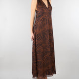 Abito Marrone in chiffon di seta stampato MSTSALICE 2 MAX MARA STUDIO 