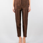 Pantalone Marrone in shantung MSTZINCO 2 MAX MARA STUDIO 