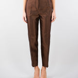 Pantalone Marrone in shantung MSTZINCO 2 MAX MARA STUDIO 