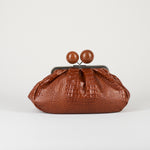 Borsa Pasticcino Bag Cuoio medium in pelle con stampa cocco WKAALISSO 1 MAX MARA WEEKEND 