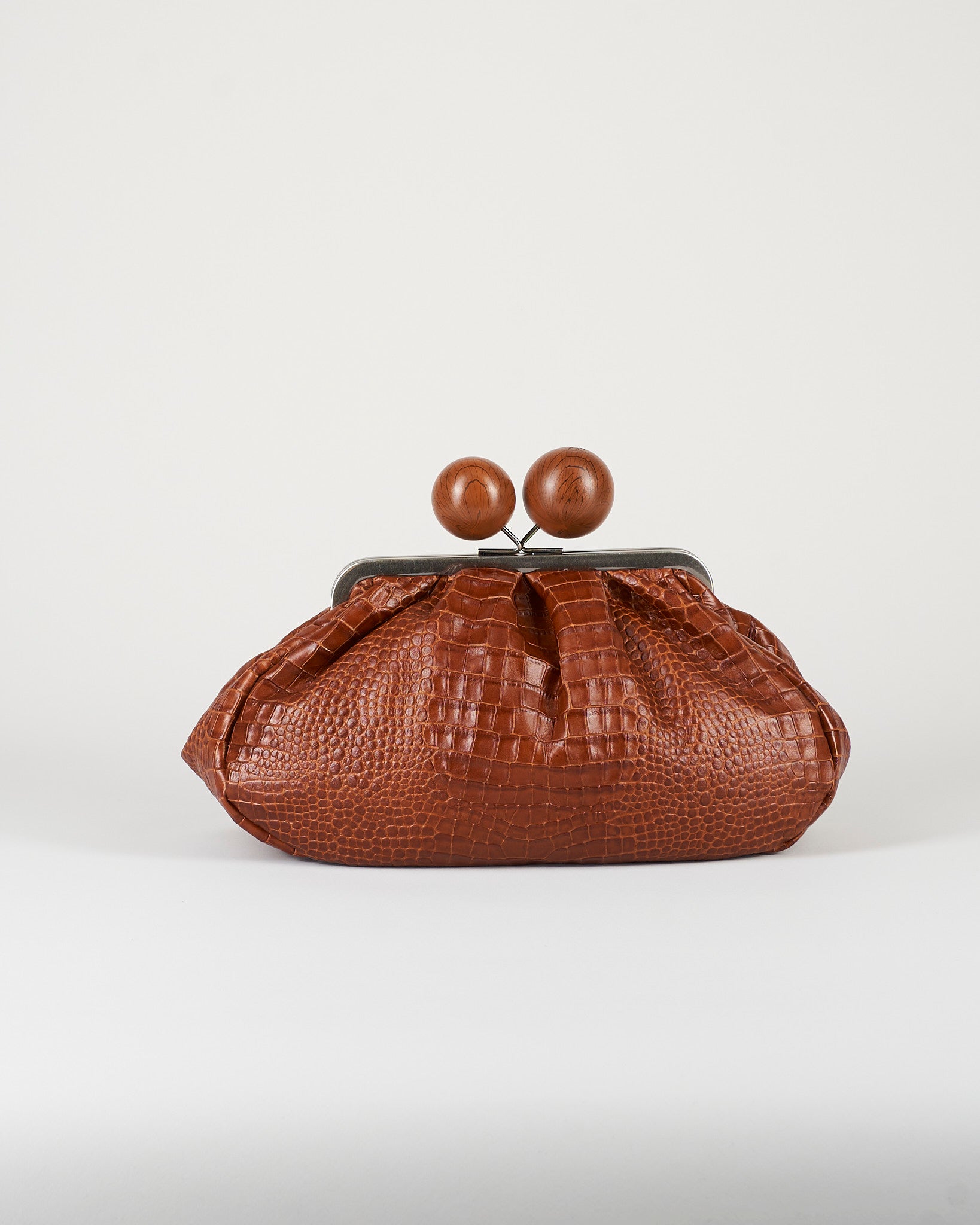 Borsa Pasticcino Bag Cuoio medium in pelle con stampa cocco WKAALISSO 1 MAX MARA WEEKEND 