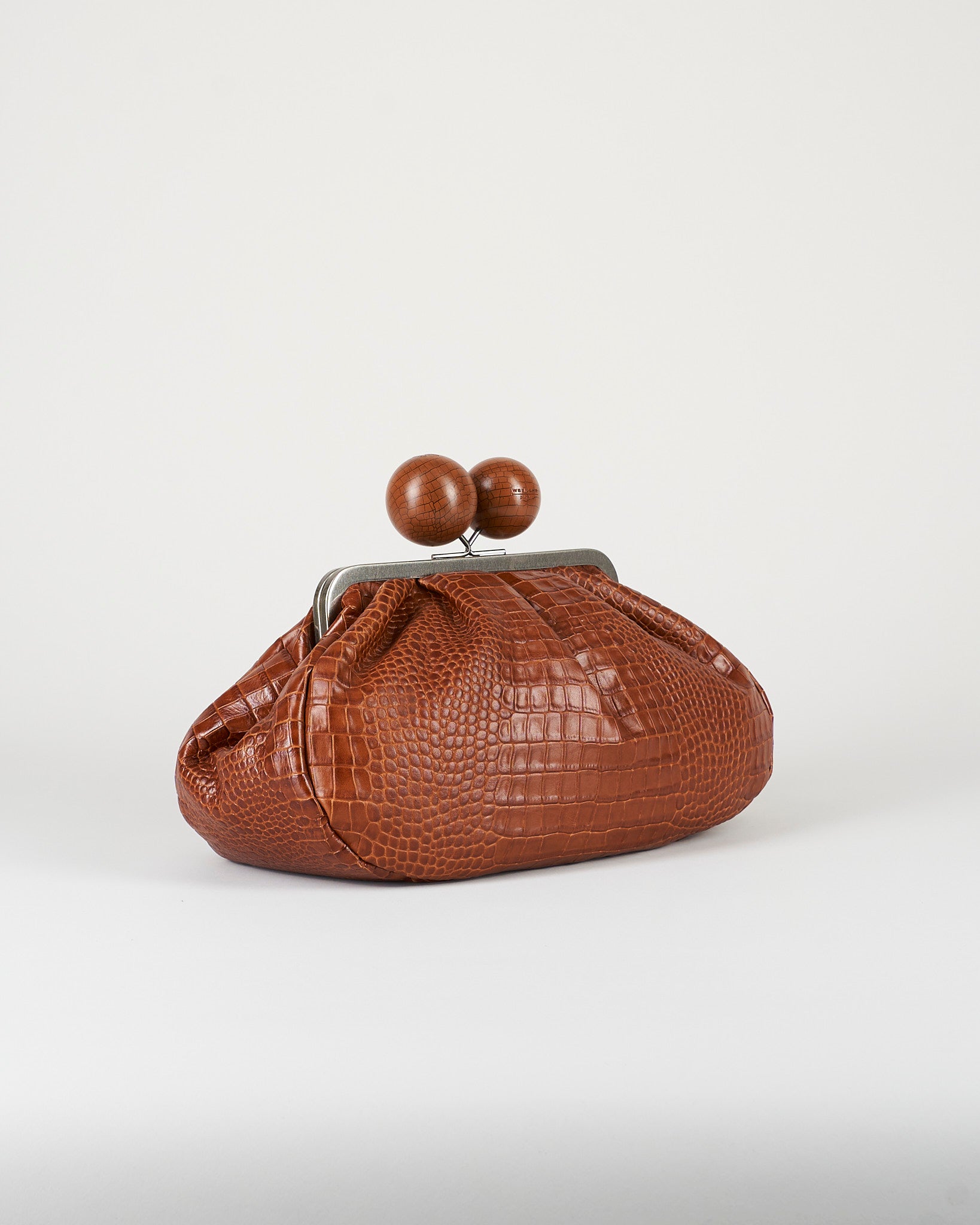 Borsa Pasticcino Bag Cuoio medium in pelle con stampa cocco WKAALISSO 1 MAX MARA WEEKEND 