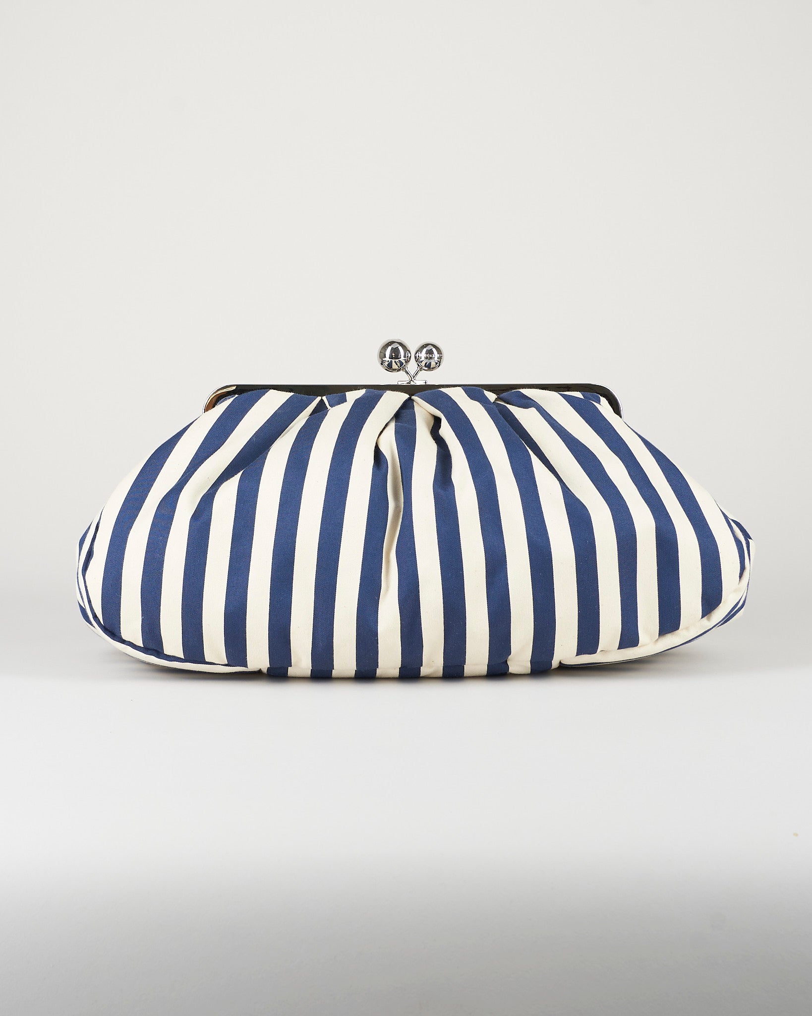Pasticcino Bag Blu-Bianco  large in cotone a righe WKACACHI 3 MAX MARA WEEKEND 