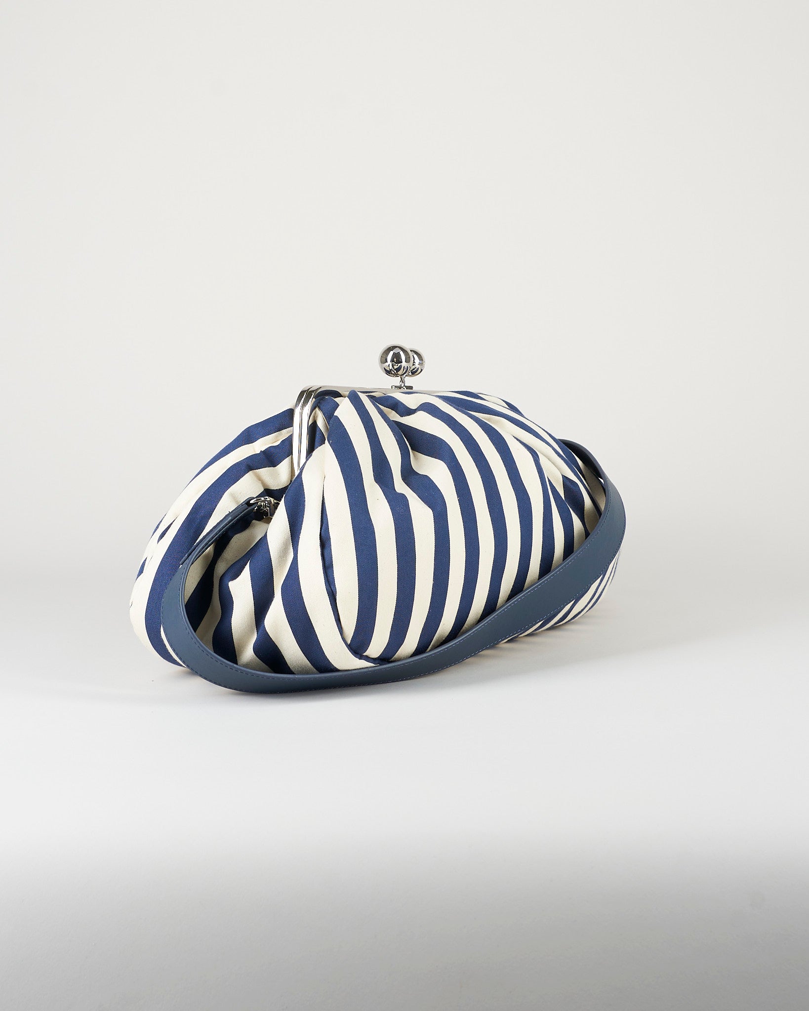 Pasticcino Bag Blu-Bianco  large in cotone a righe WKACACHI 3 MAX MARA WEEKEND 