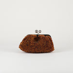 Borsa Pasticcino Bag small Marrone con perle in resina ricamate WKAESCHIMO 1 MAX MARA WEEKEND 