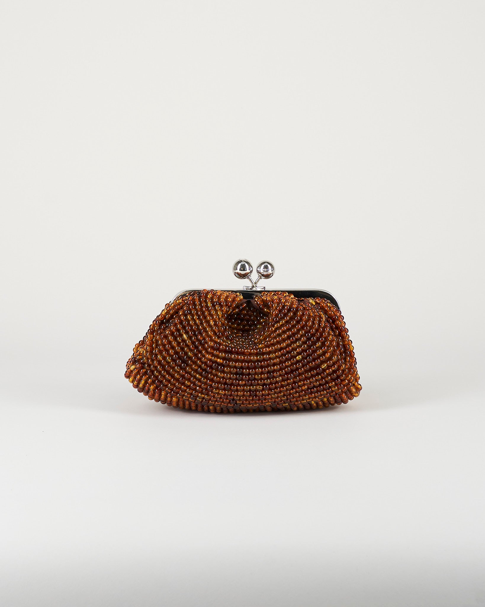 Borsa Pasticcino Bag small Marrone con perle in resina ricamate WKAESCHIMO 1 MAX MARA WEEKEND 