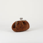 Borsa Pasticcino Bag small Marrone con perle in resina ricamate WKAESCHIMO 1 MAX MARA WEEKEND 