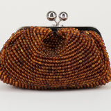 Borsa Pasticcino Bag small Marrone con perle in resina ricamate WKAESCHIMO 1 MAX MARA WEEKEND 