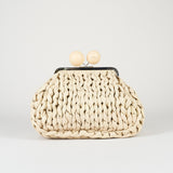 Borsa Pasticcino Bag Panna medium in nappa tricot WKALIBERO 1 MAX MARA WEEKEND 