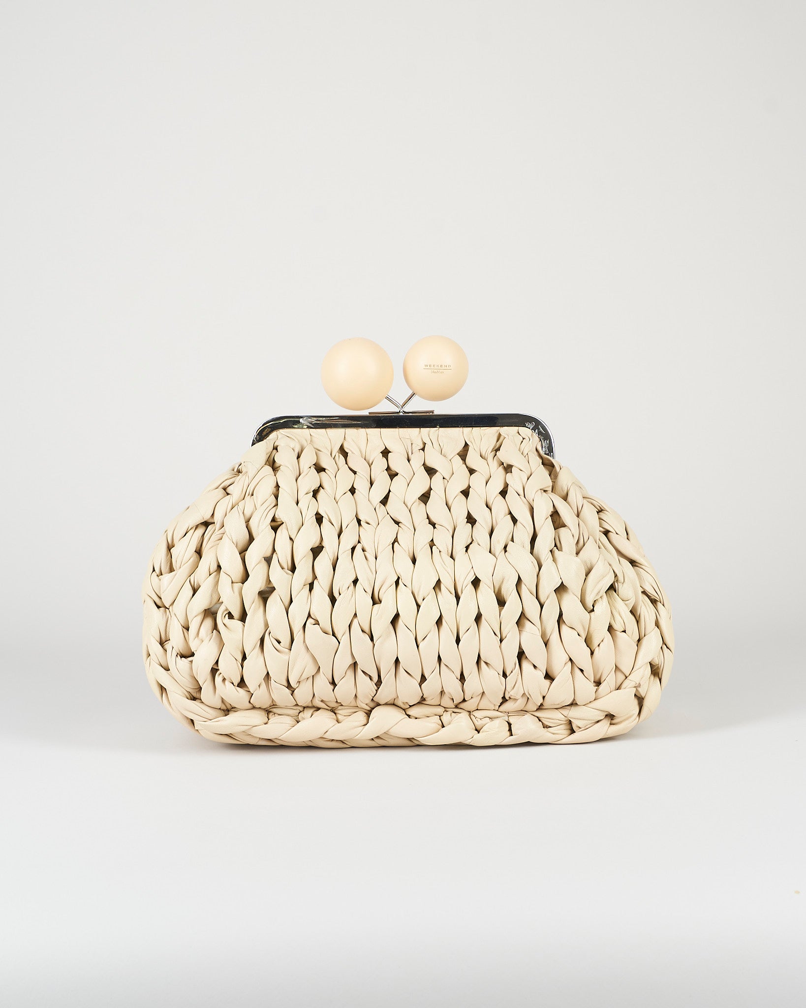Borsa Pasticcino Bag Panna medium in nappa tricot WKALIBERO 1 MAX MARA WEEKEND 