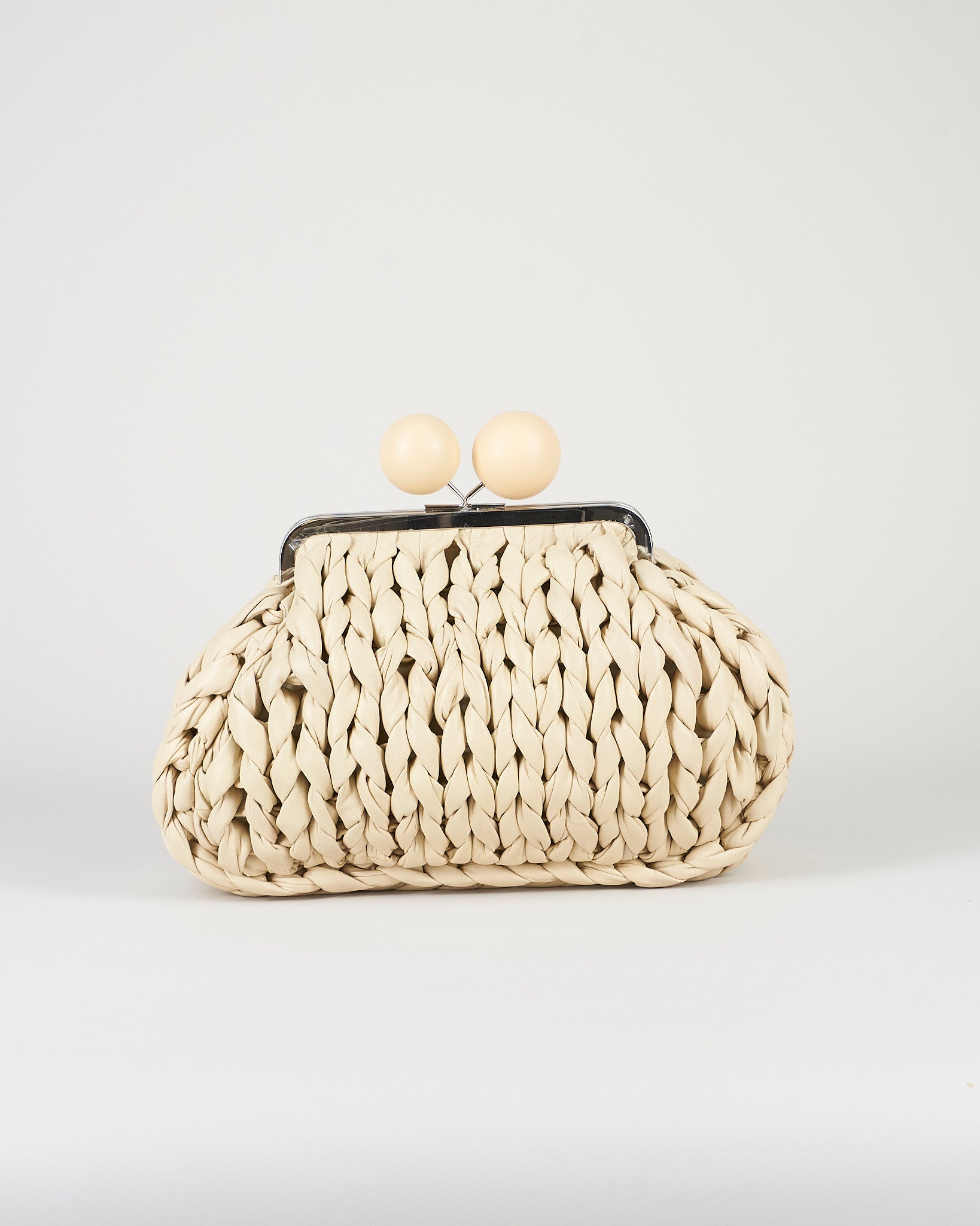 Borsa Pasticcino Bag Panna medium in nappa tricot WKALIBERO 1 MAX MARA WEEKEND 