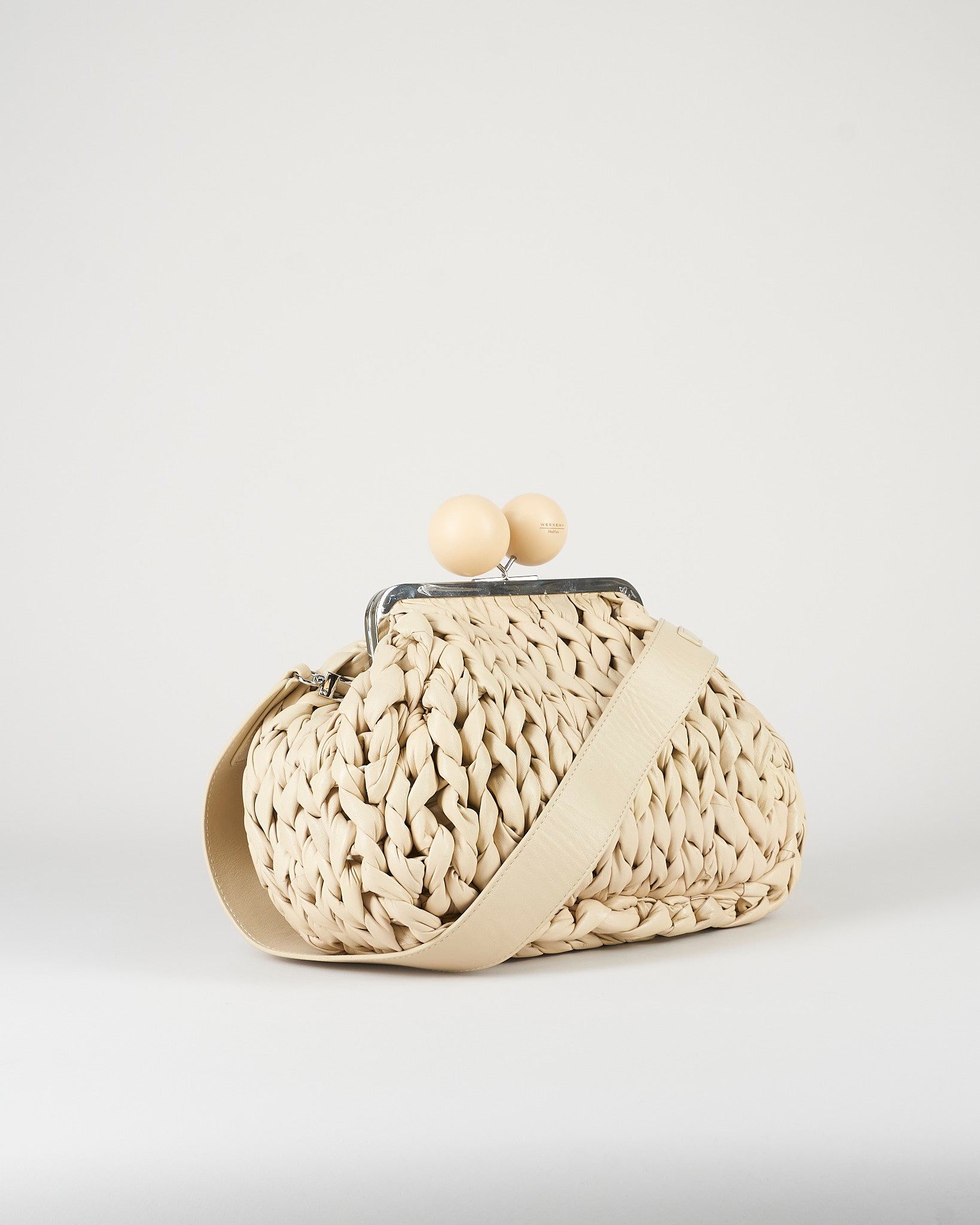 Borsa Pasticcino Bag Panna medium in nappa tricot WKALIBERO 1 MAX MARA WEEKEND 