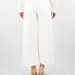 Pantalone bianco in bull di cotone con ricami WKDADUNCO 9 MAX MARA WEEKEND 