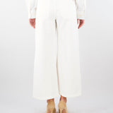 Pantalone bianco in bull di cotone con ricami WKDADUNCO 9 MAX MARA WEEKEND 