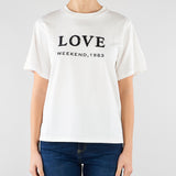 T-shirt Bianco in jersey con stampa e ricamo WKDAGILE 1 MAX MARA WEEKEND 