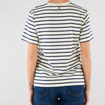 T-shirt Bianco-Blu a righe in jersey con stampa WKDBORA 5 MAX MARA WEEKEND 
