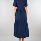Abito a balze Blu in jersey di cotone WKDCAPSULA 5 MAX MARA WEEKEND 