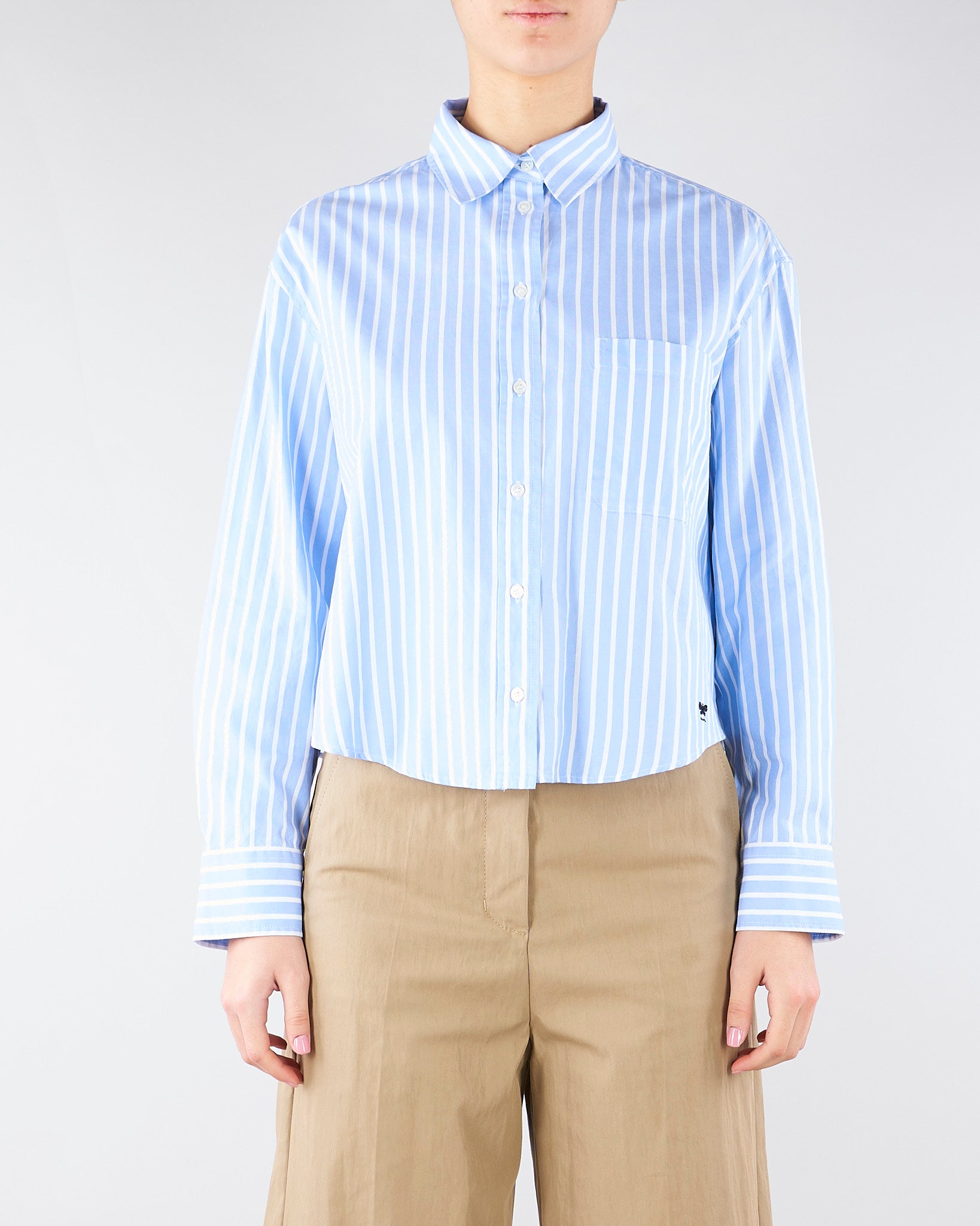 Camicia Azzurro in oxford di cotone a righe WKDCARTONE 1 MAX MARA WEEKEND 