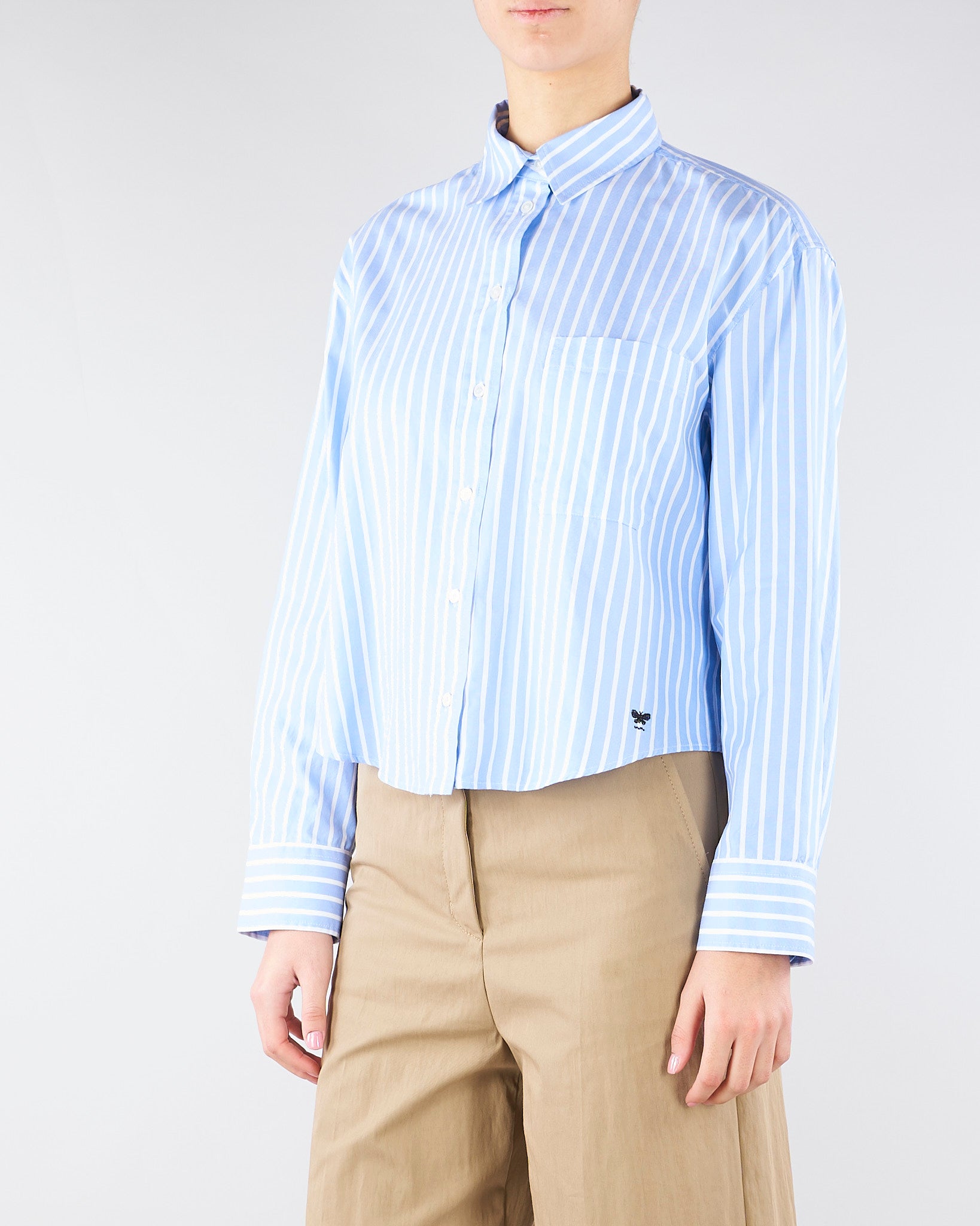 Camicia Azzurro in oxford di cotone a righe WKDCARTONE 1 MAX MARA WEEKEND 