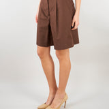 Bermuda Marrone in canvas di cotone e lino WKDECUBA 13 MAX MARA WEEKEND 
