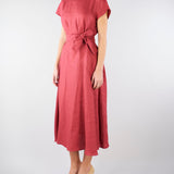 Abito midi Ciliegia in canvas di lino WKDESORDIO 34 MAX MARA WEEKEND 