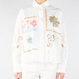 Camicia Bianco in cotone con pizzo e ricami WKDFONTE 1 MAX MARA WEEKEND 