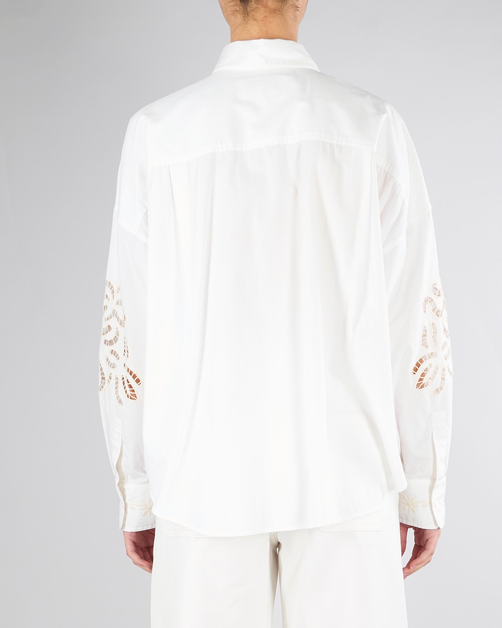 Camicia Bianco in cotone con pizzo e ricami WKDFONTE 1 MAX MARA WEEKEND 