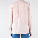 Camicia Rosa a righe in tela di lino WKDGIURATO 5 MAX MARA WEEKEND 