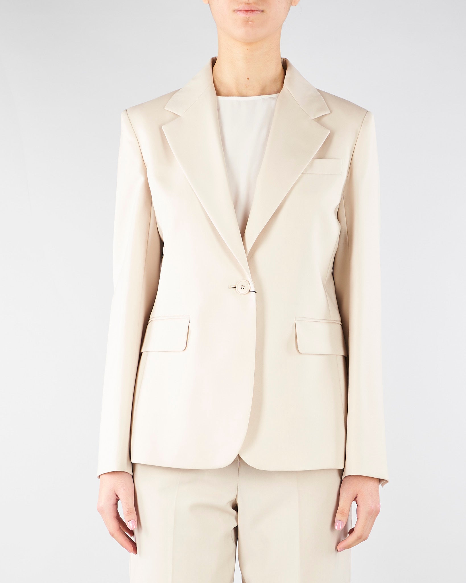 Blazer Crema in lana stretch WKDLAMINE 11 MAX MARA WEEKEND 