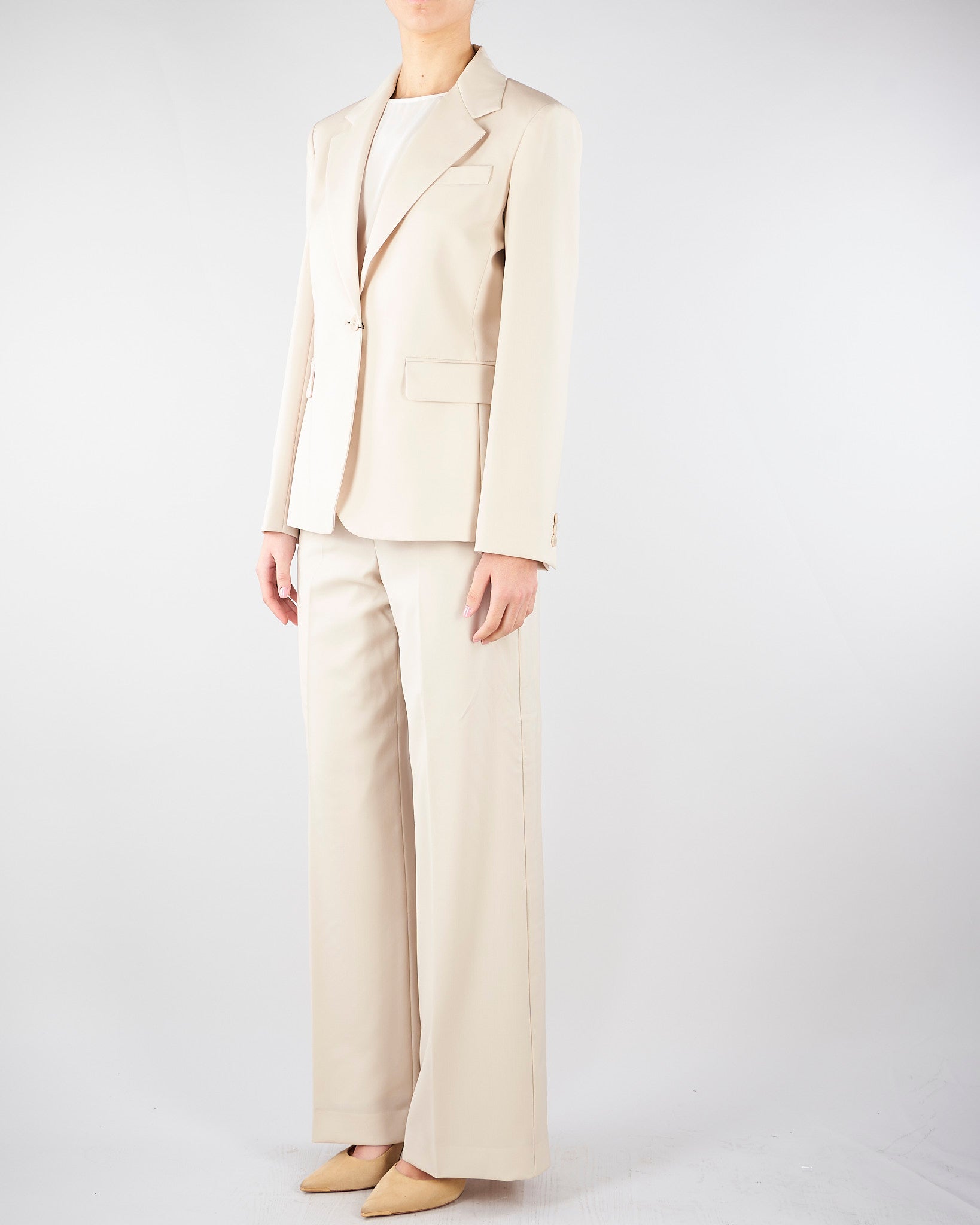 Blazer Crema in lana stretch WKDLAMINE 11 MAX MARA WEEKEND 