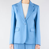 Blazer Azzurro in lana stretch WKDLAMINE 5 MAX MARA WEEKEND 