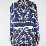 Camicia Patchwork Blu-Bianco in seta stampata WKDLASTRA 1 MAX MARA WEEKEND 
