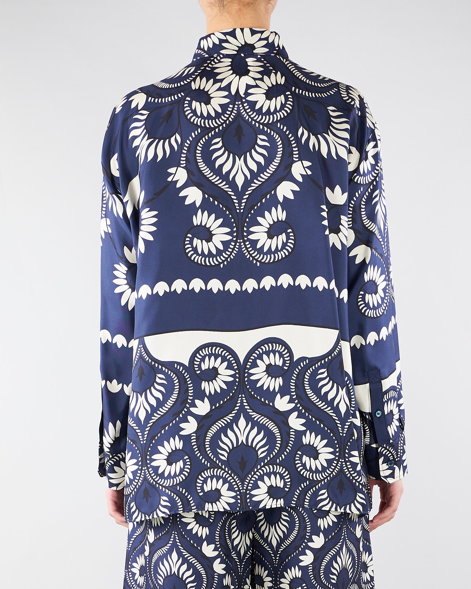 Camicia Patchwork Blu-Bianco in seta stampata WKDLASTRA 1 MAX MARA WEEKEND 