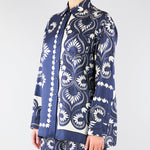 Camicia Patchwork Blu-Bianco in seta stampata WKDLASTRA 1 MAX MARA WEEKEND 