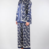 Camicia Patchwork Blu-Bianco in seta stampata WKDLASTRA 1 MAX MARA WEEKEND 