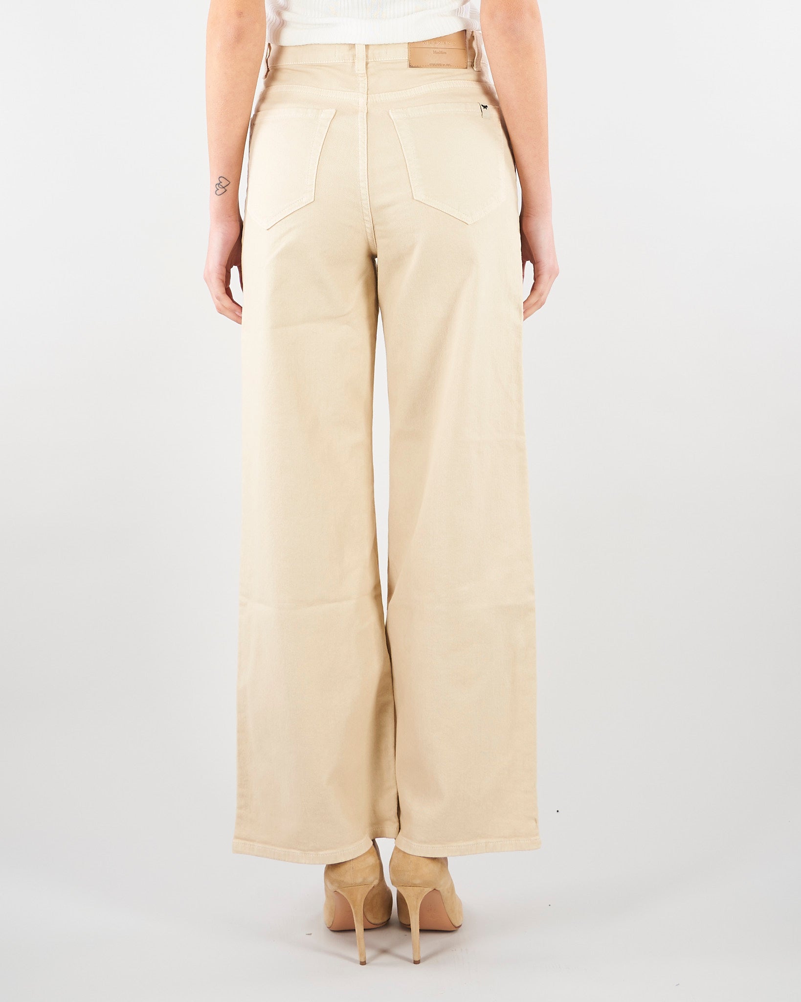 Jeans wide leg Crema in drill di cotone WKDMEDINA 12 MAX MARA WEEKEND 