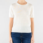 Maglia Bianco basic in filato di lino WKDPANCONE 1 MAX MARA WEEKEND 