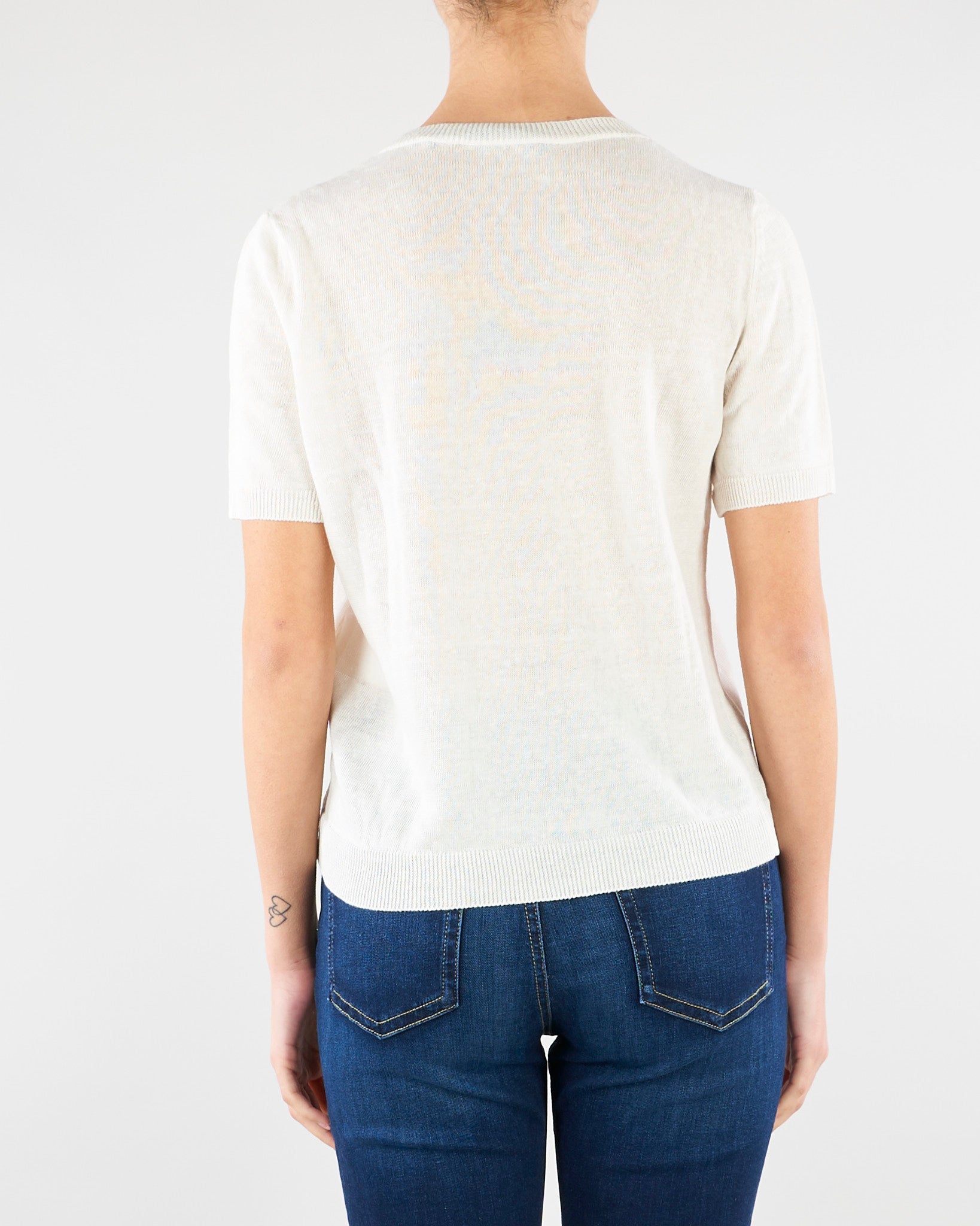 Maglia Bianco basic in filato di lino WKDPANCONE 1 MAX MARA WEEKEND 